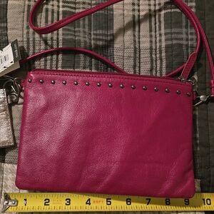 The Sak Red Leather Studded Crossbody Bag NWT